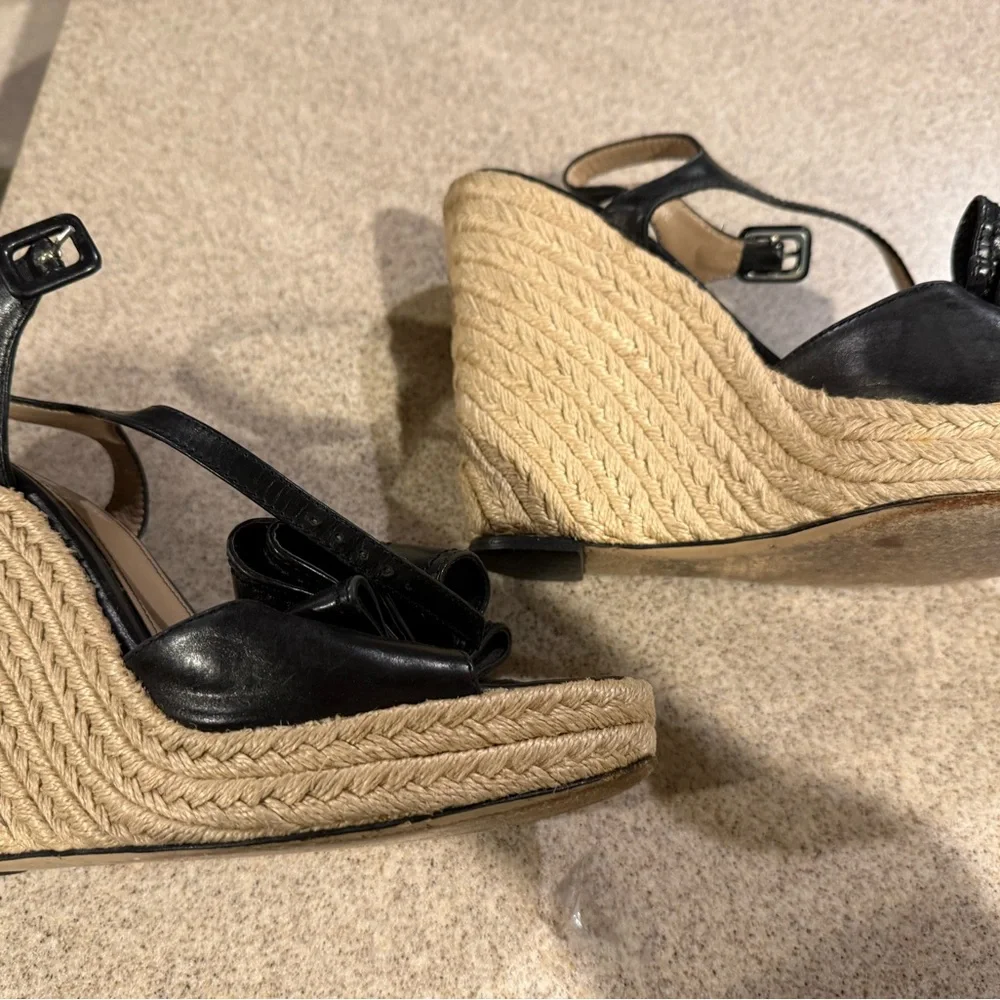 Valentino Garavani Black Espadrille Wedges - Picture 5 of 9